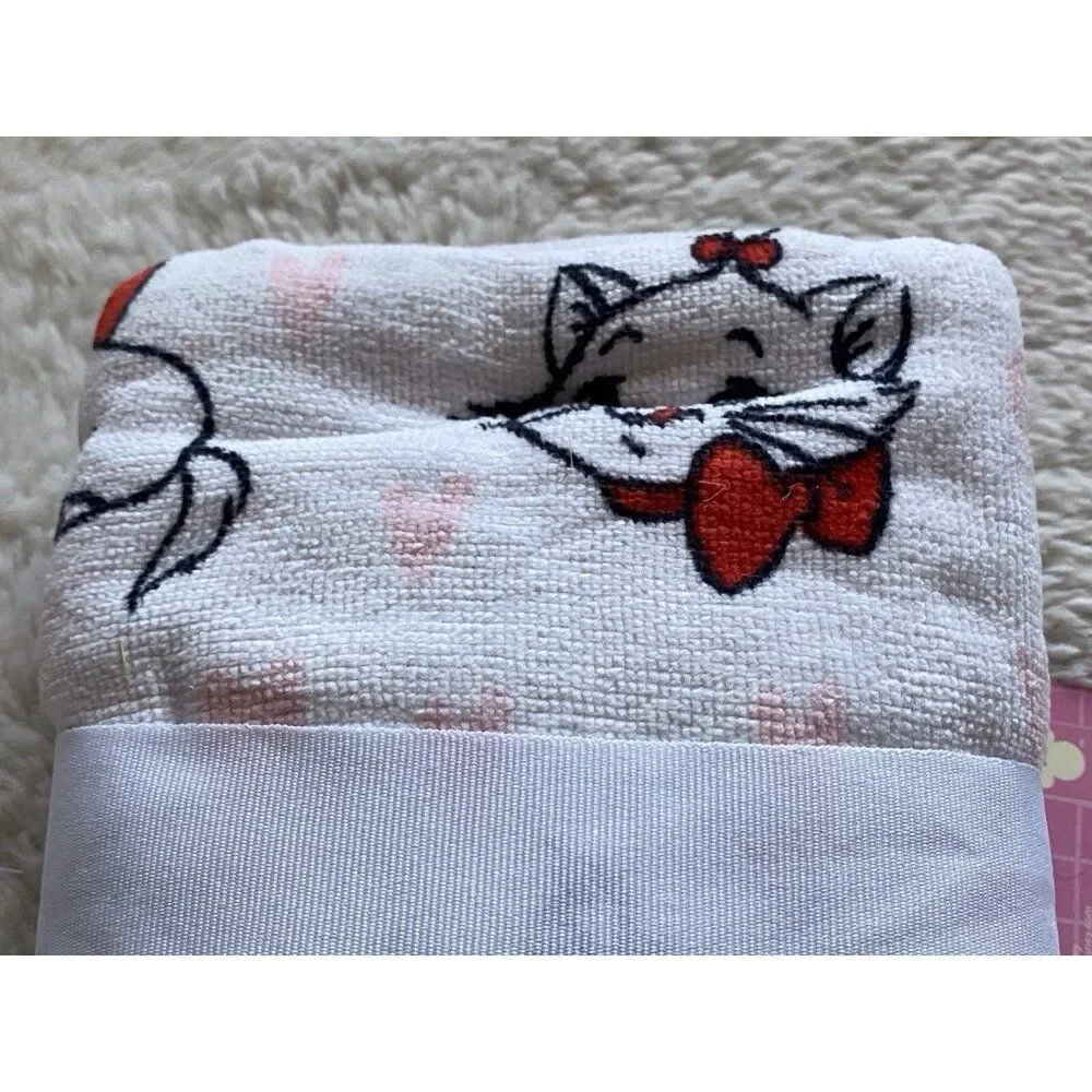 2 Pack Disney The Aristocats MARIE Valentines Hearts‎ Bath Hand Towels 16 X 26”